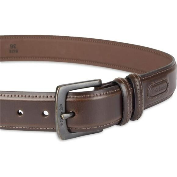 Mens Leather Casual Belt for Jeans Khakis with Metal Buckle Everyday Wear - Picture 3 of 6
